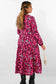 Orla - Cerise Pink Animal Print Tiered Dress